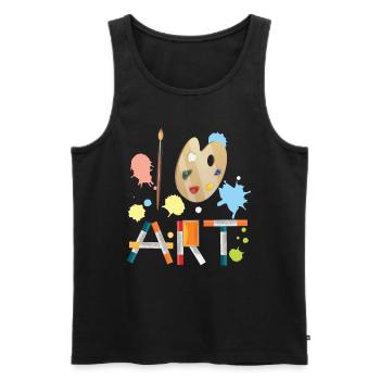 I love art artist paints painting painters - Men's Premium Organic Tank Top - black - Front - Michal (187cm)