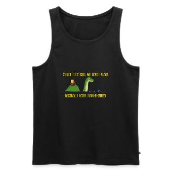 Loch Ness Monster Fish And Chips - Männer Premium Bio Tank Top - Schwarz - Vorne - Michal (187cm)