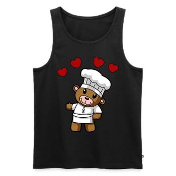 Teddy Koch Chefkoch Köche Köchin Gastgeber - Männer Premium Bio Tank Top - Schwarz - Vorne - AI Model Male 178 light (178cm)