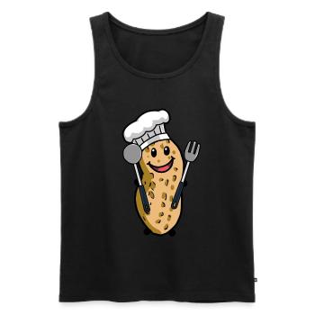Erdnuss Koch Fantasy kochen Restaurant Hobbykoch - Männer Premium Bio Tank Top - Schwarz - Vorne - Michal (187cm)