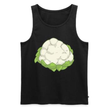 Chou-fleur Légumes Nourriture Végétal - Débardeur bio Premium Homme - noir - Devant - AI Model Male 178 light (178cm)