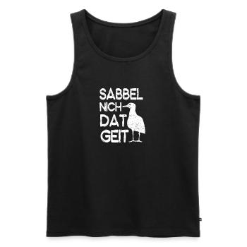 Sabbel Nich Dat Geit - Männer Premium Bio Tank Top - Schwarz - Vorne - AI Model Male 178 light (178cm)