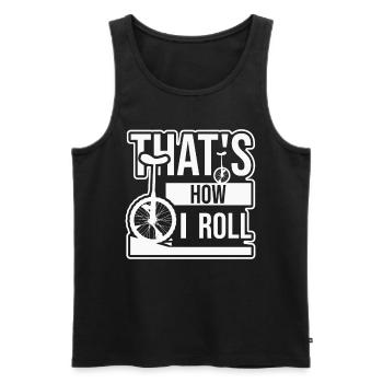 Einradfahren - Männer Premium Bio Tank Top - Schwarz - Vorne - AI Model Male 178 light (178cm)
