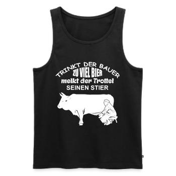 Melken | Bier | Traktor fahren | Landwirt - Männer Premium Bio Tank Top - Schwarz - Vorne - Michal (187cm)