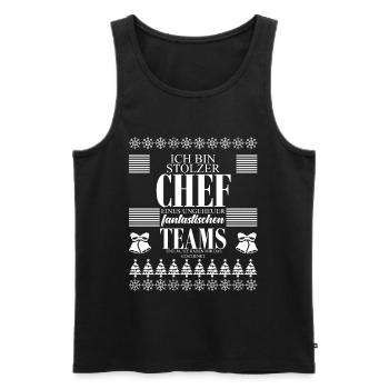 Stolzer Chef Ugly Christmas Team Geschenk - Männer Premium Bio Tank Top - Schwarz - Vorne - Michal (187cm)