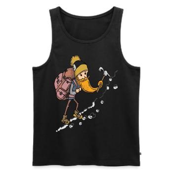 Old man mountaineering hiking grandpa nature gift - Men's Premium Organic Tank Top - black - Front - Michal (187cm)