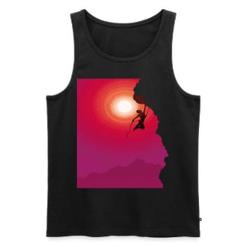 Cadeau d'alpinisme au lever du soleil - Débardeur bio Premium Homme - noir - Devant - Michal (187cm)