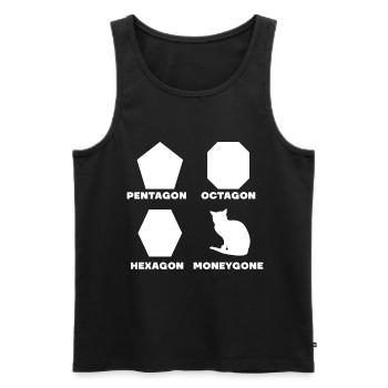 Le propriétaire du chat coûte de l'argent pour dépenser l'addition - Débardeur bio Premium Homme - noir - Devant - AI Model Male 178 light (178cm)