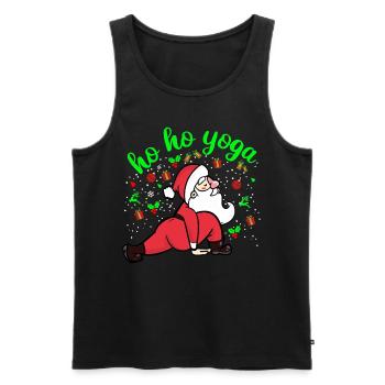 Cadeau de Noël Père Noël Yoga Père Noël - Débardeur bio Premium Homme - noir - Devant - Michal (187cm)