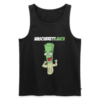 Waschbrett Lauch Sixpack Muskeln Gym Fitness - Männer Premium Bio Tank Top - Schwarz - Vorne - AI Model Male 178 light (178cm)