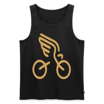 Cycliste de conception d'aile de vélo cool - Débardeur bio Premium Homme - noir - Devant - Michal (187cm)