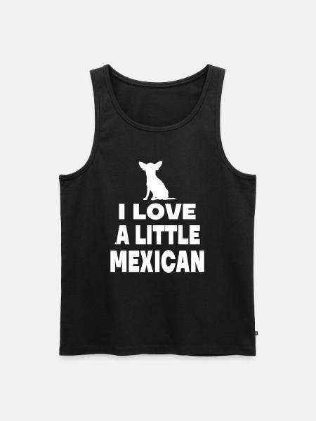 Jag älskar lite mexikansk - Chihuahua Techichi - Ekologisk premium tanktopp herr - svart