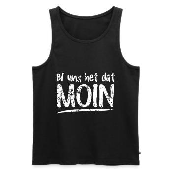 Moin Plattdeutsch Norddeutsch Begrüßung - Männer Premium Bio Tank Top - Schwarz - Vorne - Michal (187cm)