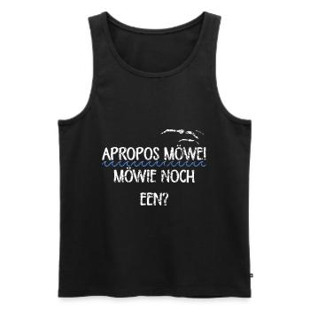 Apropos Möwe Plattdeutscher Spruch Trinken - Männer Premium Bio Tank Top - Schwarz - Vorne - Michal (187cm)