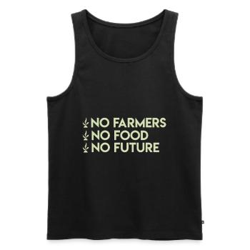 Pas d'agriculteurs Pas de nourriture Pas de futurs agriculteurs - Débardeur bio Premium Homme - noir - Devant - AI Model Male 178 light (178cm)