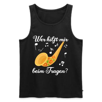 Alpen Horn - Wer Hilft Mir Beim Tragen Musiker - Männer Premium Bio Tank Top - Schwarz - Vorne - Michal (187cm)