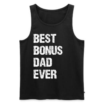 Best Bonus Dad Ever - Men's Premium Organic Tank Top - black - Front - AI Model Male 178 light (178cm)
