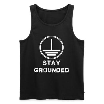 Stay Grounded - Elektriker Elektrotechnik - Männer Premium Bio Tank Top - Schwarz - Vorne - AI Model Male 178 light (178cm)