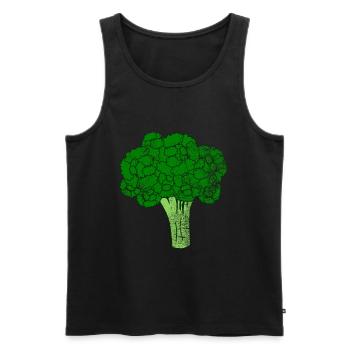 broccoli - Men's Premium Organic Tank Top - black - Front - Michal (187cm)