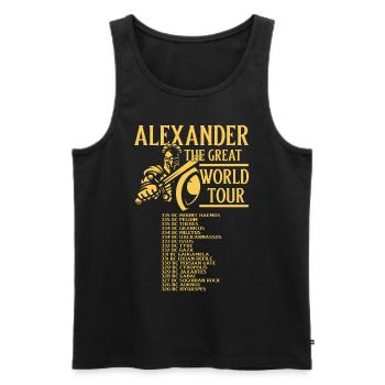 Alexandre le Grand Tour du monde Grèce - Débardeur bio Premium Homme - noir - Devant - AI Model Male 178 light (178cm)