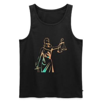 Law studies, lawyer, judge, state examination - Men's Premium Organic Tank Top - black - Front - AI Model Male 178 light (178cm)