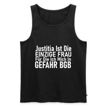 Justitia BGB Anwalt Richter Juristen Jura Geschenk - Männer Premium Bio Tank Top - Schwarz - Vorne - Michal (187cm)