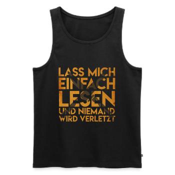Lesen Leseratte Hobby Lesefieber Buch Fan Geschenk - Männer Premium Bio Tank Top - Schwarz - Vorne - Michal (187cm)