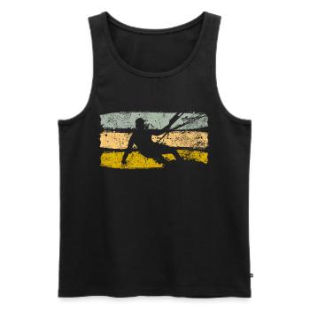 Retro Kiteboard Geschenk - Männer Premium Bio Tank Top - Schwarz - Vorne - Michal (187cm)