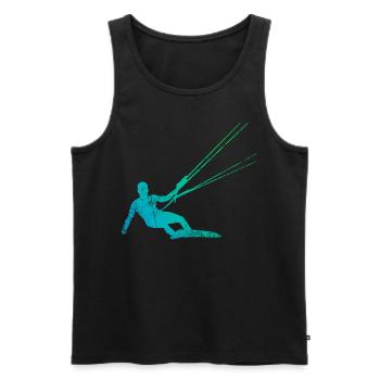 Kitesurfen Kiteboarder - Männer Premium Bio Tank Top - Schwarz - Vorne - AI Model Male 178 light (178cm)