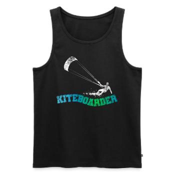 Kiteboard Board Kitesurfen - Männer Premium Bio Tank Top - Schwarz - Vorne - Michal (187cm)