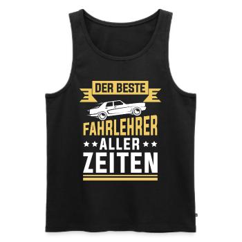 DER BESTE FAHRLEHRER ALLER ZEITEN - FAHRSCHULE - Männer Premium Bio Tank Top - Schwarz - Vorne - Michal (187cm)