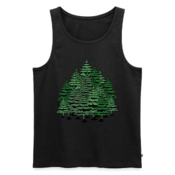 sapins arbres forêt nature nature climat - Débardeur bio Premium Homme - noir - Devant - AI Model Male 178 light (178cm)