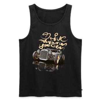 so schnell... hot rod rat-rod auto - Männer Premium Bio Tank Top - Schwarz - Vorne - AI Model Male 178 light (178cm)