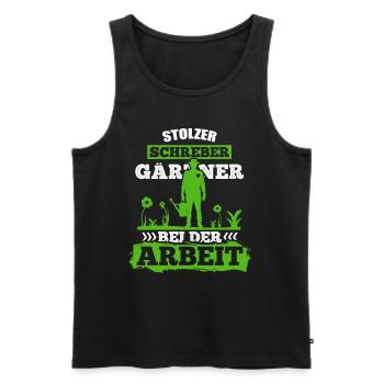 Lustiger Schrebergarten Spruch - Männer Premium Bio Tank Top - Schwarz - Vorne - Michal (187cm)