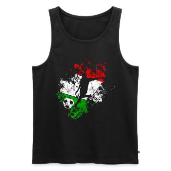Drapeau italien football - Débardeur bio Premium Homme - noir - Devant - Michal (187cm)
