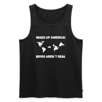 Wake Up America Birds aren't real - Men's Premium Organic Tank Top - black - Front - AI Model Male 178 light (178cm)