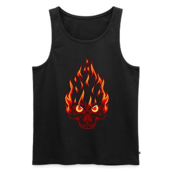 Hardrock Rocker Tattoo Totenkopf Motorrad Flamme - Männer Premium Bio Tank Top - Schwarz - Vorne - AI Model Male 178 light (178cm)