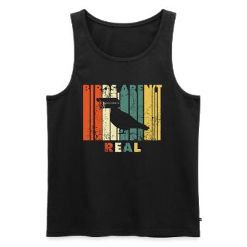 Birds Aren´t Real - Vintage - Men's Premium Organic Tank Top - black - Front - Michal (187cm)