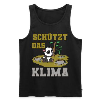 Panda Bär Wildtiere Ökologie Klimawandel Klima Co2 - Männer Premium Bio Tank Top - Schwarz - Vorne - Michal (187cm)
