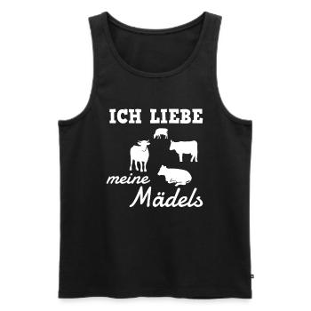 Ich Liebe Meine Meine Mädels Kühe Landwirte Kuh - Männer Premium Bio Tank Top - Schwarz - Vorne - Michal (187cm)