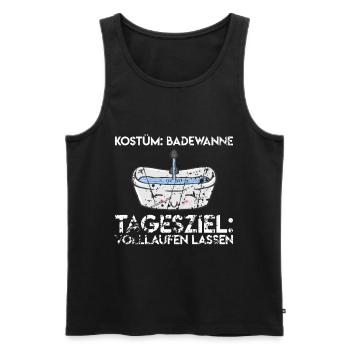 Vintage Badewanne Spruch Witzig Karneval Fasching - Männer Premium Bio Tank Top - Schwarz - Vorne - Michal (187cm)