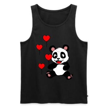 Cadeau de ballons d'anniversaire pour enfants Panda Bear - Débardeur bio Premium Homme - noir - Devant - AI Model Male 178 light (178cm)