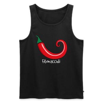 Chili pepper Fibonacci spiral golden section - Men's Premium Organic Tank Top - black - Front - AI Model Male 178 light (178cm)