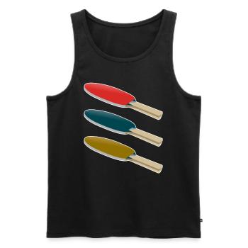 Tischtennisschläger - Männer Premium Bio Tank Top - Schwarz - Vorne - Michal (187cm)
