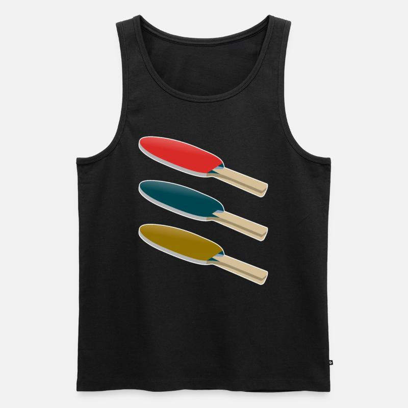 Tischtennisschläger - Männer Premium Bio Tank Top - Schwarz
