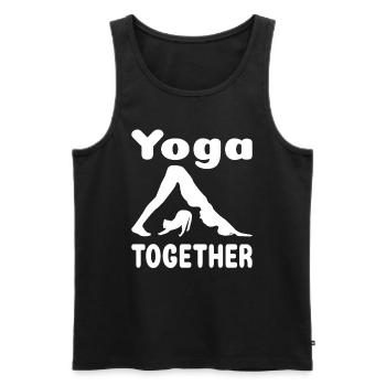 Yoga ensemble chat femme yoga exercice yoga formation - Débardeur bio Premium Homme - noir - Devant - AI Model Male 178 light (178cm)