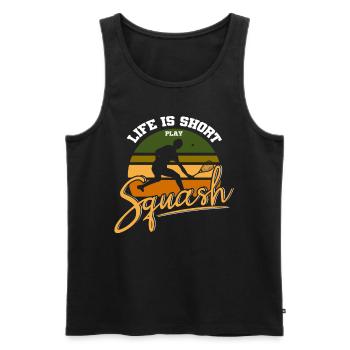 Vintage squash - Men's Premium Organic Tank Top - black - Front - AI Model Male 178 light (178cm)