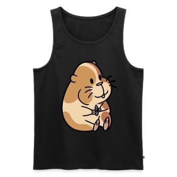 Hamster Hunger Nager Haustiere Kinder Baby - Männer Premium Bio Tank Top - Schwarz - Vorne - Michal (187cm)