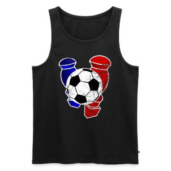 Tischkickern - Männer Premium Bio Tank Top - Schwarz - Vorne - AI Model Male 178 light (178cm)