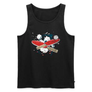 Pallina da ping pong racchetta da ping pong - Canottiera ecologica premium da uomo - nero - Fronte - Michal (187cm)